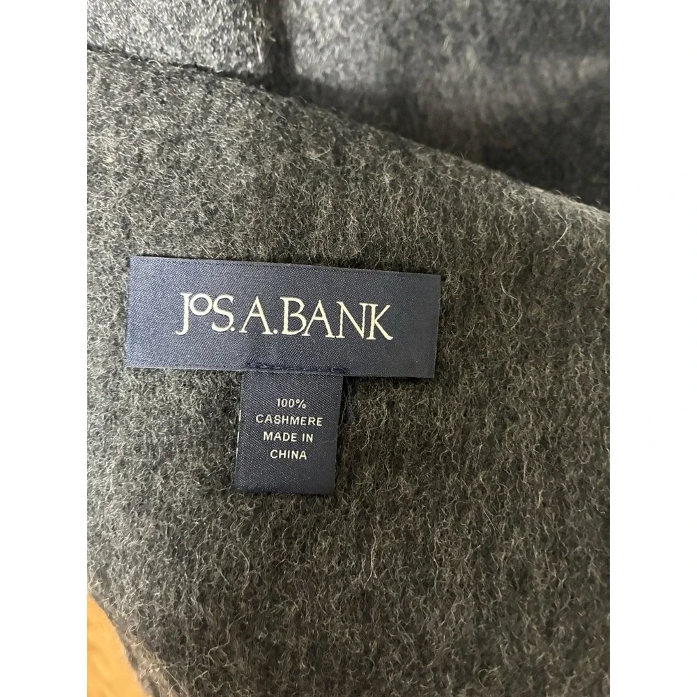 Jos A Bank 100% Cashmere Rectangle Scarf Grey Quiet Luxury Old Money